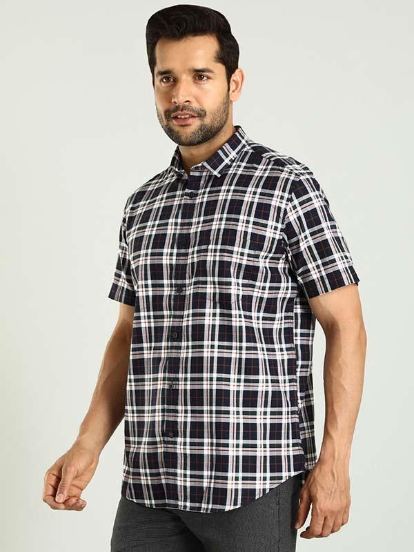 Men's Check Half Sleeves Cotton Shirt - Image 3