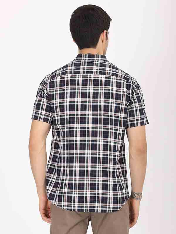 Men's Check Half Sleeves Cotton Shirt - Image 8