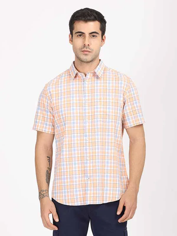 Men's Check Half Sleeves Cotton Shirt - Image 9