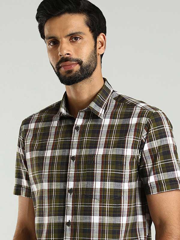 Men's Check Half Sleeves Cotton Shirt