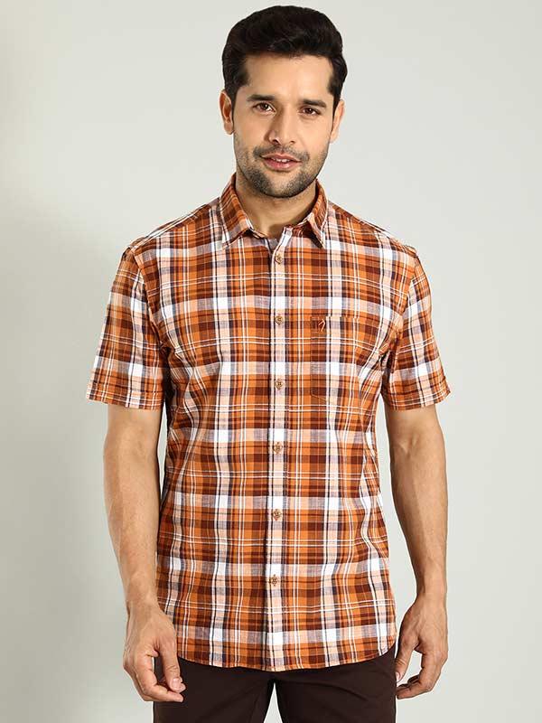 Men's Check Half Sleeves Cotton Shirt - Image 6