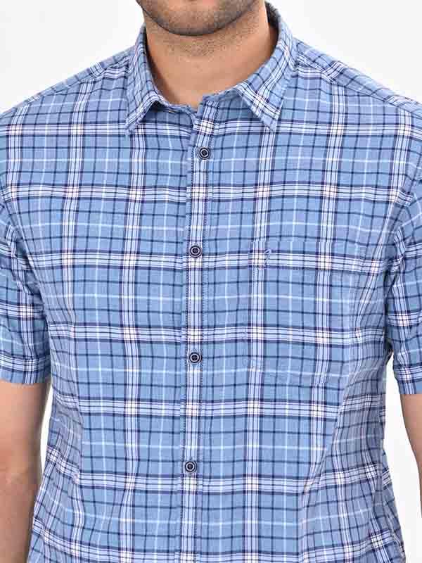 Men's Check Half Sleeves Cotton Shirt - Image 3