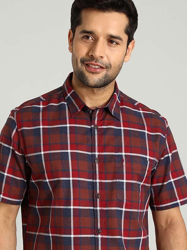 Men's Check Half Sleeves Cotton Shirt