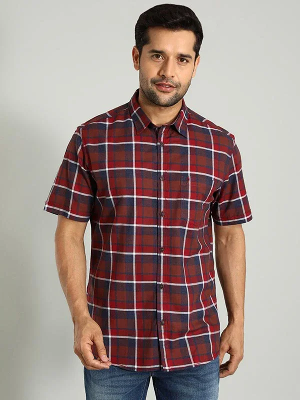 Men's Check Half Sleeves Cotton Shirt - Image 2