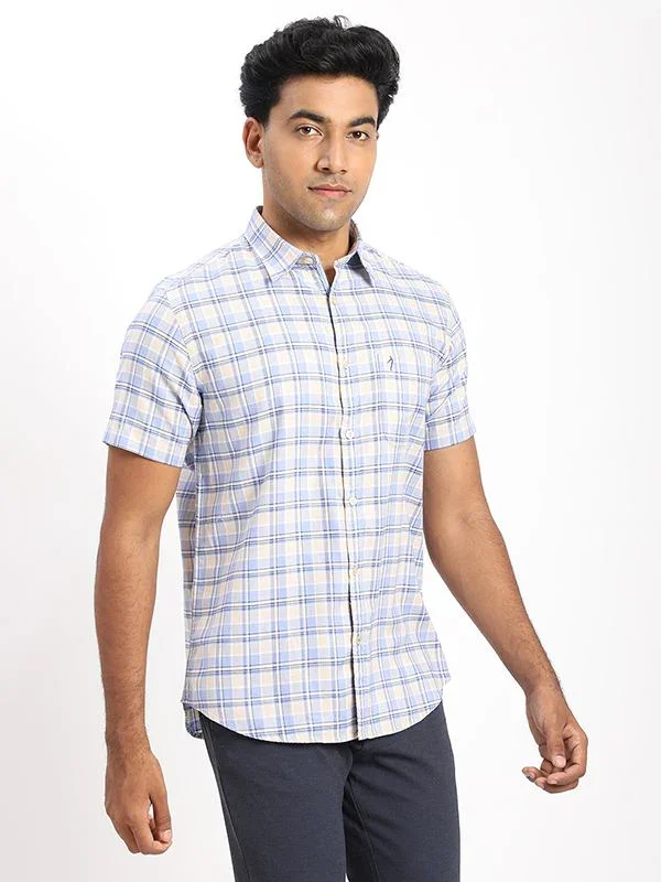 Men's Check Half Sleeves Cotton Shirt - Image 2