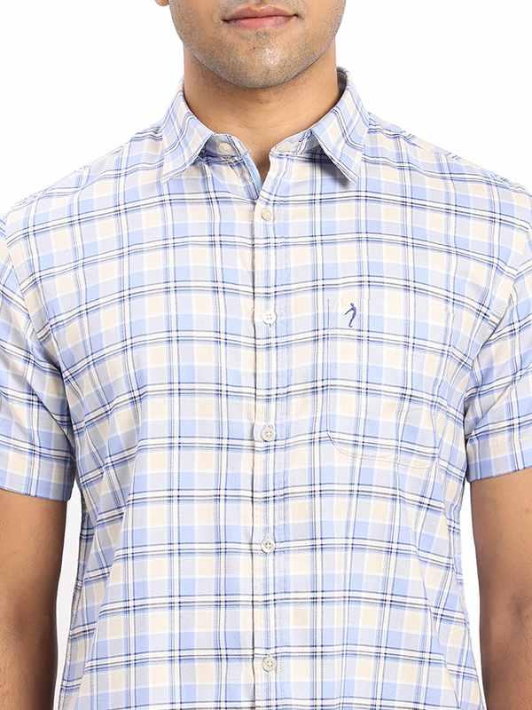 Men's Check Half Sleeves Cotton Shirt - Image 3