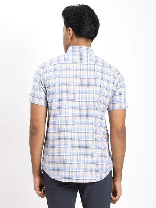 Men's Check Half Sleeves Cotton Shirt - Image 4