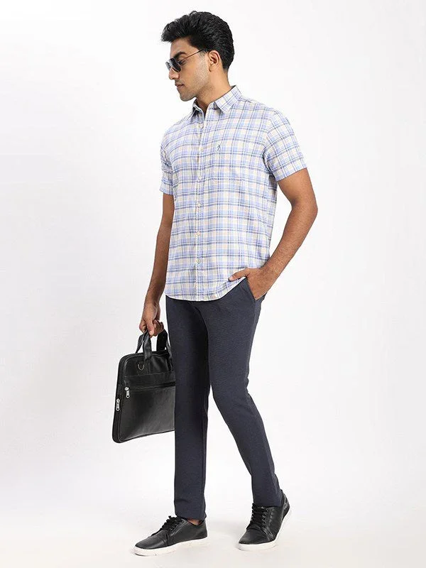 Men's Check Half Sleeves Cotton Shirt - Image 5