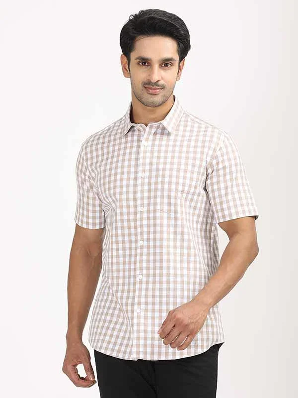 Men's Check Half Sleeves Cotton Shirt
