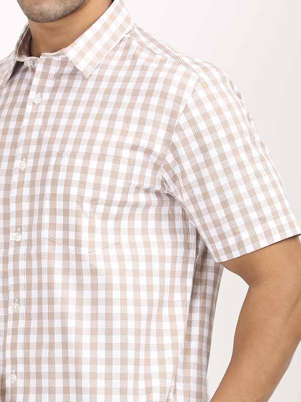 Men's Check Half Sleeves Cotton Shirt - Image 2