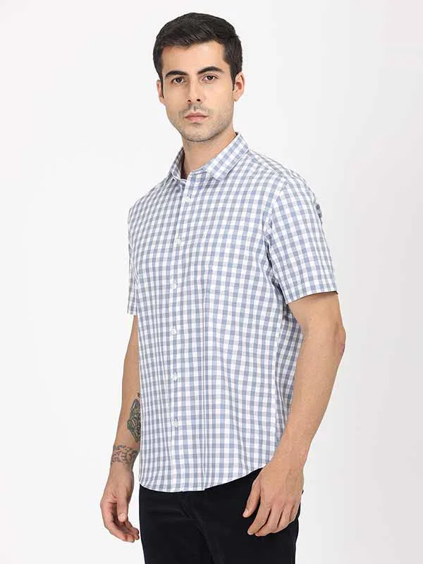 Men's Check Half Sleeves Cotton Shirt - Image 6