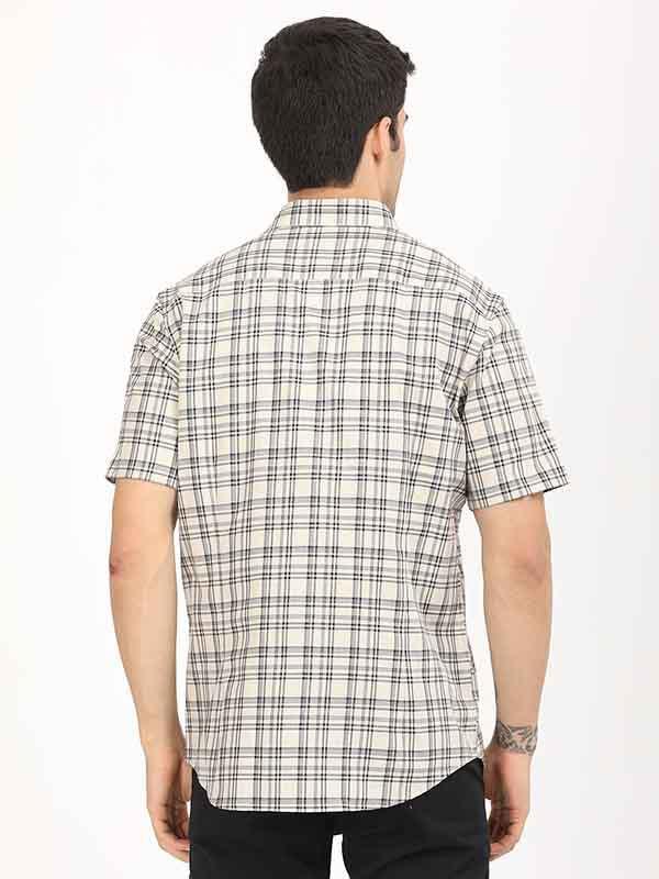 Men's Check Half Sleeves Cotton Shirt - Image 5