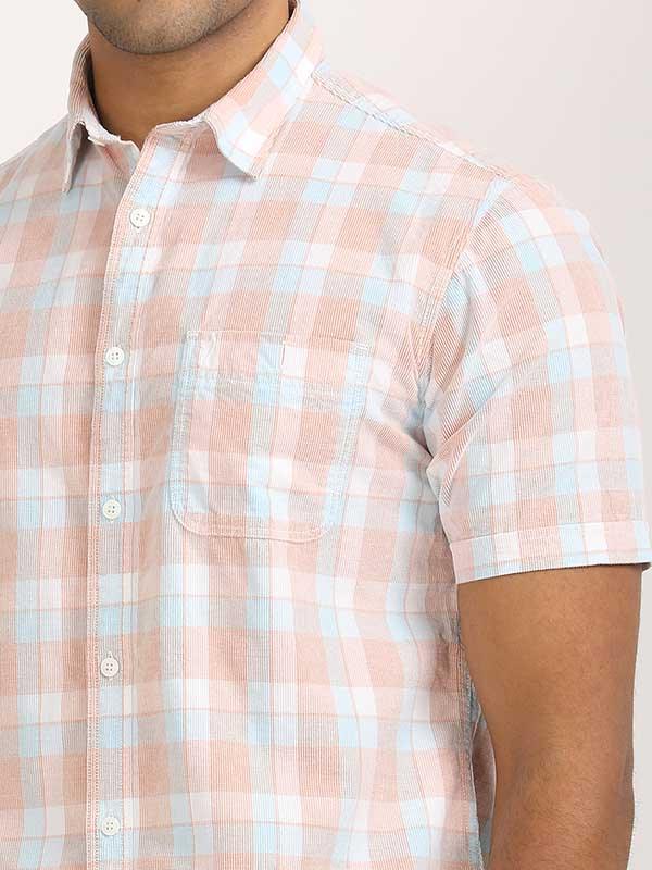 Men's Check Half Sleeves Cotton Shirt - Image 2
