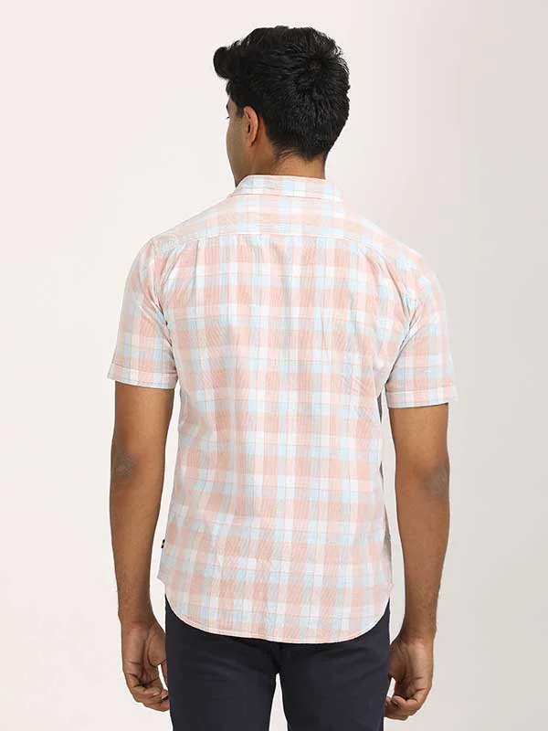 Men's Check Half Sleeves Cotton Shirt - Image 4