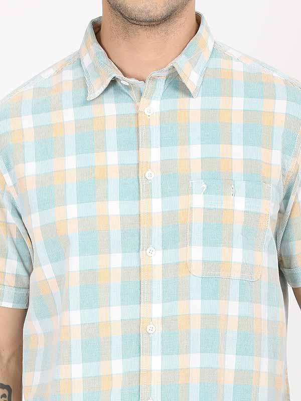 Men's Check Half Sleeves Cotton Shirt - Image 7