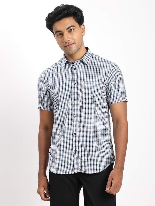 Men's Check Half Sleeves Cotton Shirt