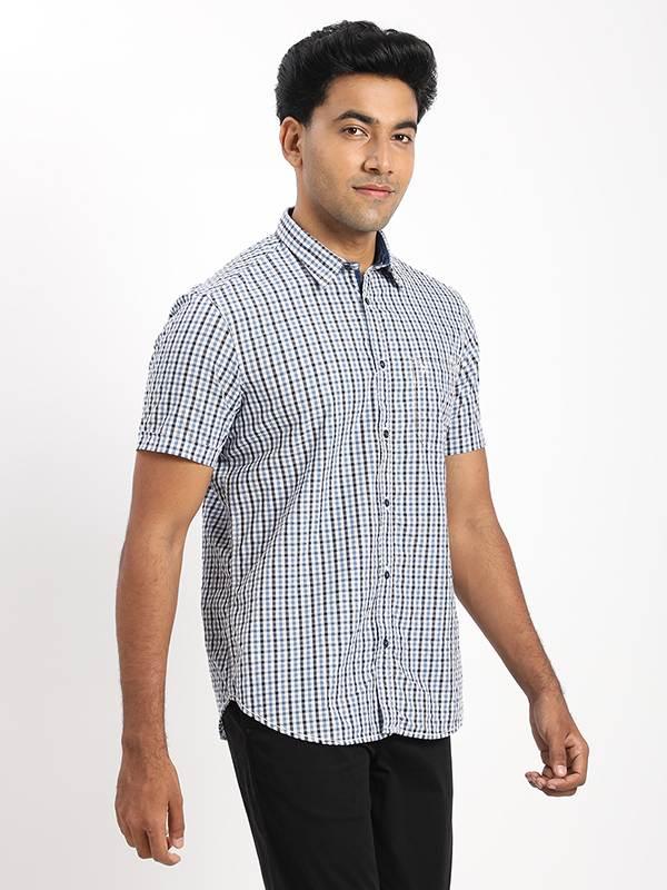 Men's Check Half Sleeves Cotton Shirt - Image 2