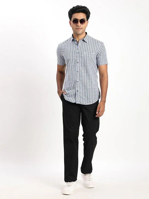 Men's Check Half Sleeves Cotton Shirt - Image 5