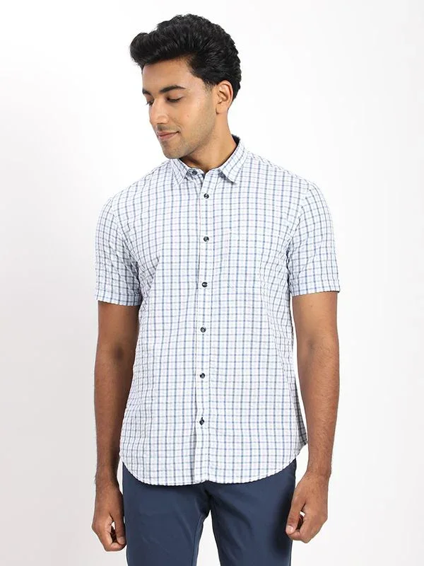 Men's Check Half Sleeves Cotton Shirt - Image 6