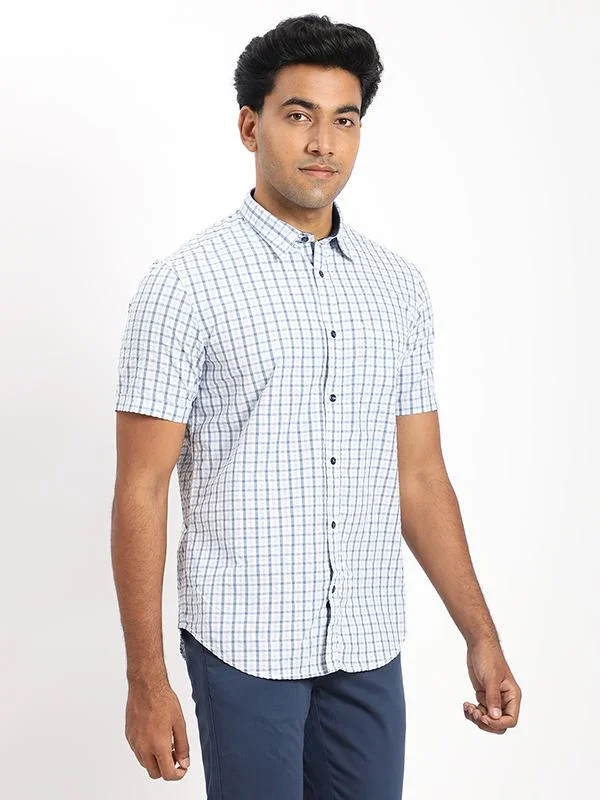Men's Check Half Sleeves Cotton Shirt - Image 7