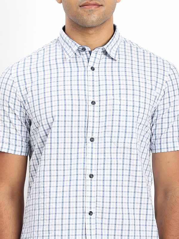 Men's Check Half Sleeves Cotton Shirt - Image 8