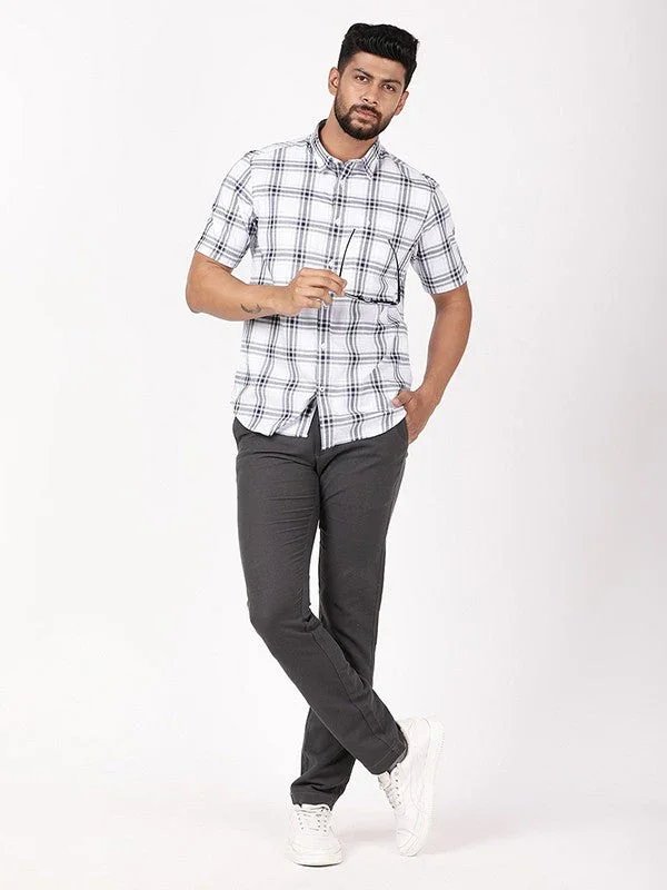 Men's Check Half Sleeves Cotton Shirt - Image 10