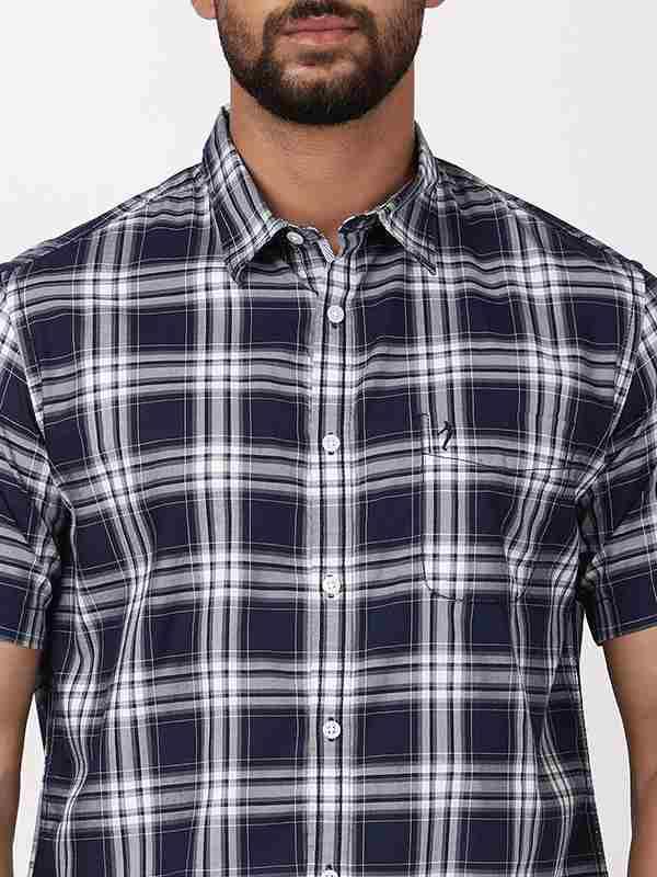 Men's Check Half Sleeves Cotton Shirt - Image 3