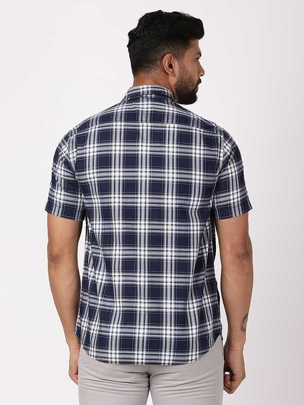 Men's Check Half Sleeves Cotton Shirt - Image 4