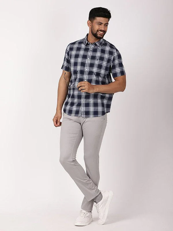 Men's Check Half Sleeves Cotton Shirt - Image 5