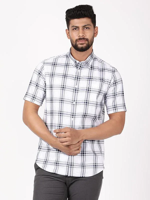 Men's Check Half Sleeves Cotton Shirt - Image 6