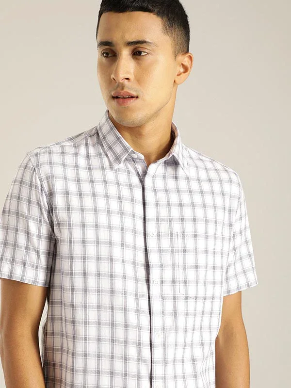 Men's Check Half Sleeves Cotton Shirt