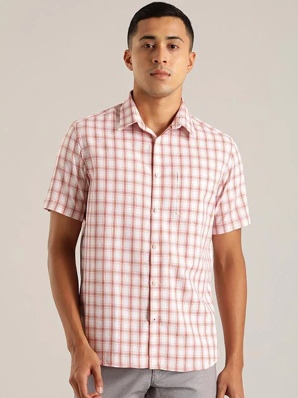 Men's Check Half Sleeves Cotton Shirt - Image 7
