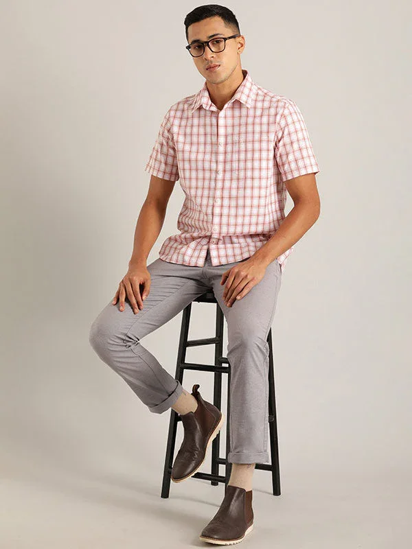 Men's Check Half Sleeves Cotton Shirt - Image 8