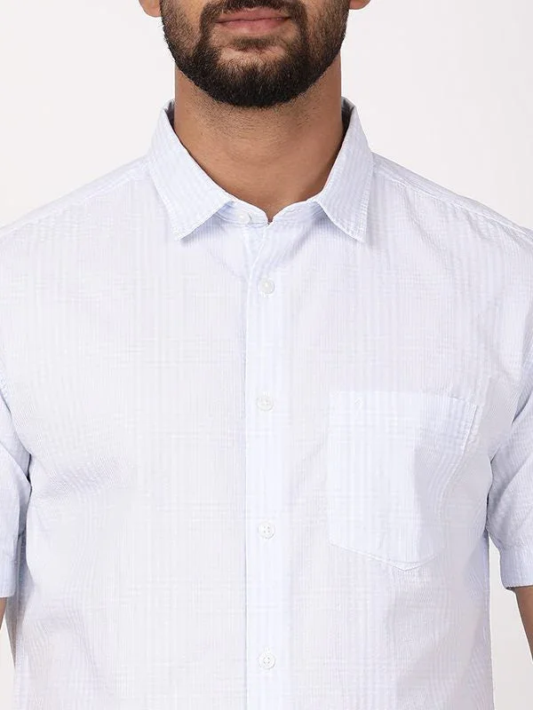 Men's Check Half Sleeves Cotton Shirt - Image 3