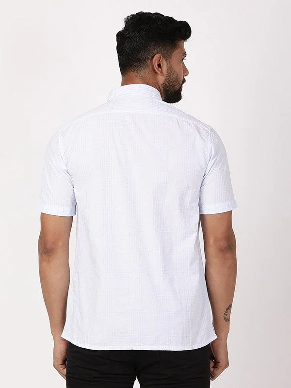 Men's Check Half Sleeves Cotton Shirt - Image 4