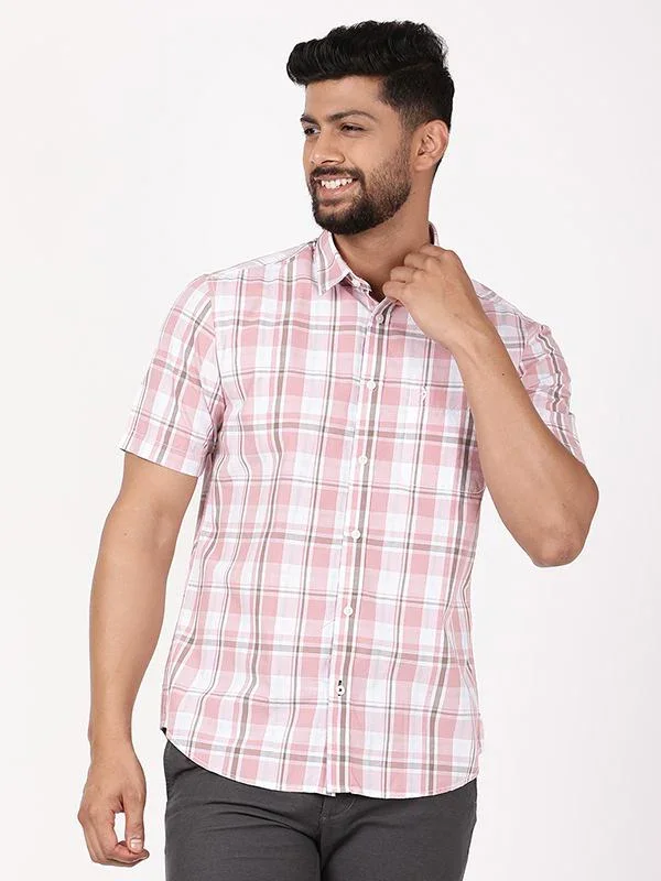 Men's Check Half Sleeves Cotton Shirt