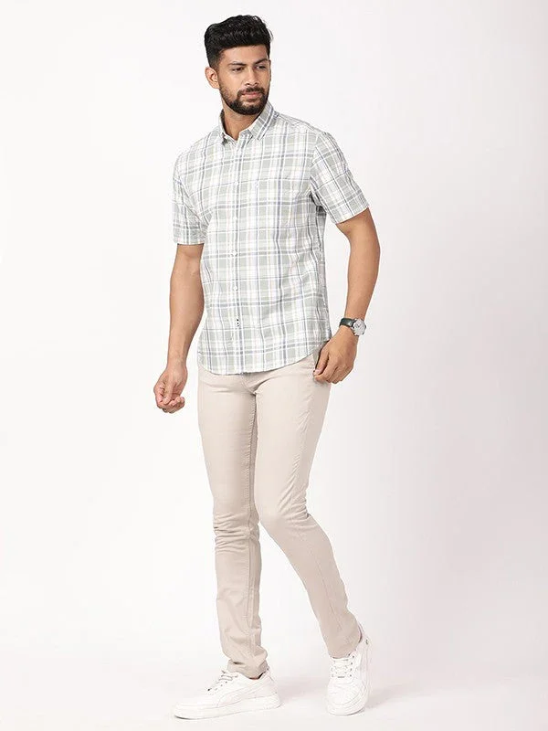 Men's Check Half Sleeves Cotton Shirt - Image 10