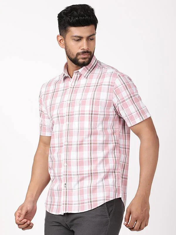 Men's Check Half Sleeves Cotton Shirt - Image 2