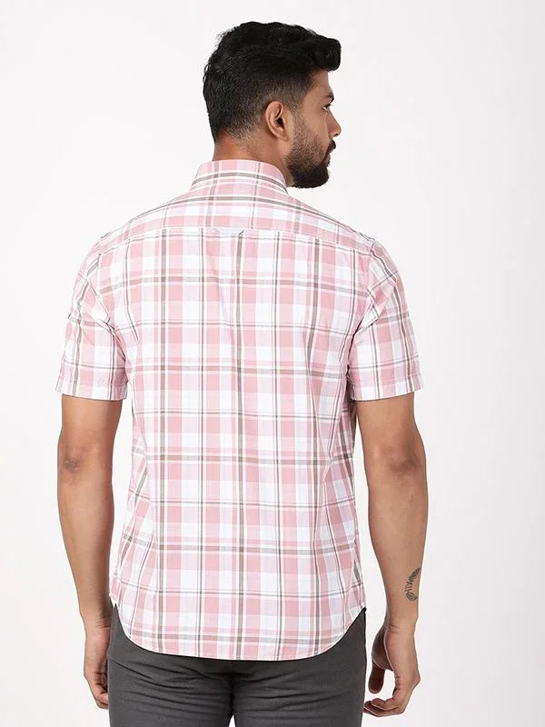 Men's Check Half Sleeves Cotton Shirt - Image 4