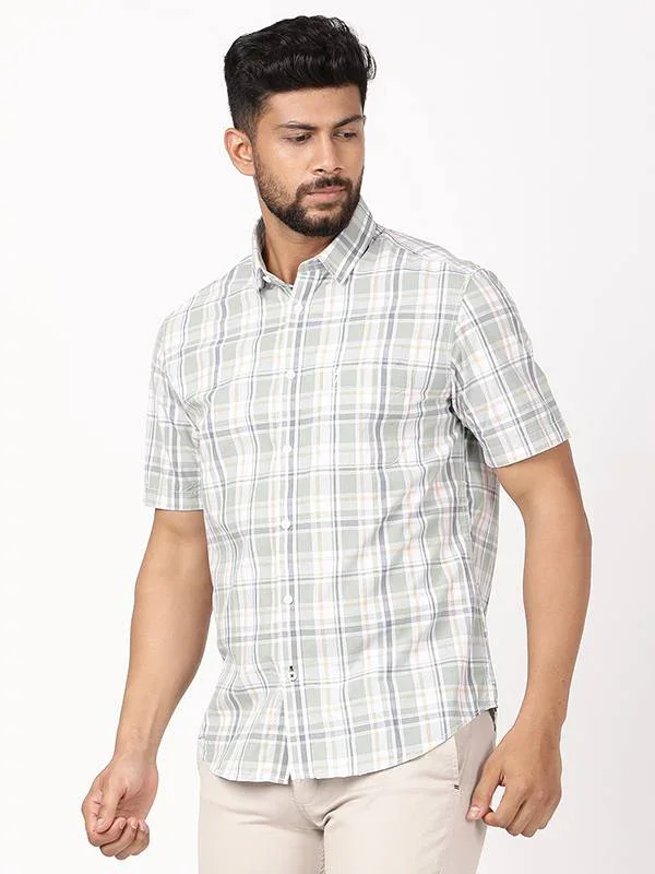 Men's Check Half Sleeves Cotton Shirt - Image 7