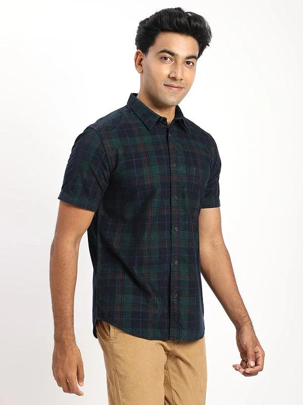 Men's Check Half Sleeves Cotton Shirt - Image 2