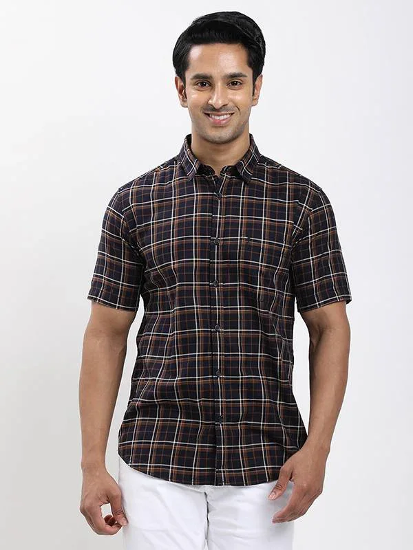 Men's Check Half Sleeves Cotton Shirt
