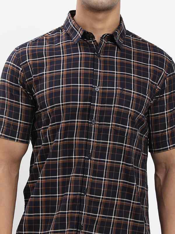 Men's Check Half Sleeves Cotton Shirt - Image 3