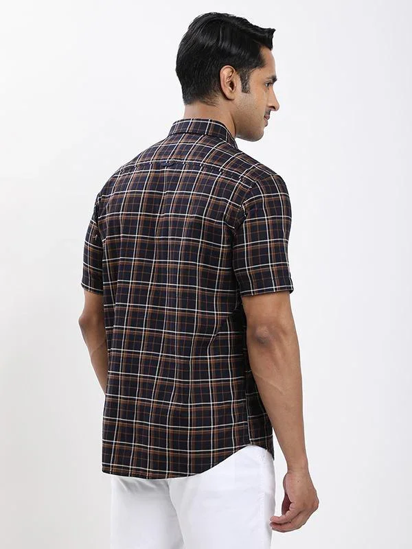 Men's Check Half Sleeves Cotton Shirt - Image 4