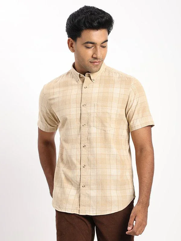 Men's Check Half Sleeves Cotton Shirt
