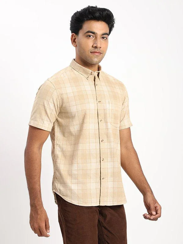 Men's Check Half Sleeves Cotton Shirt - Image 2