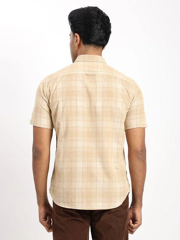 Men's Check Half Sleeves Cotton Shirt - Image 4