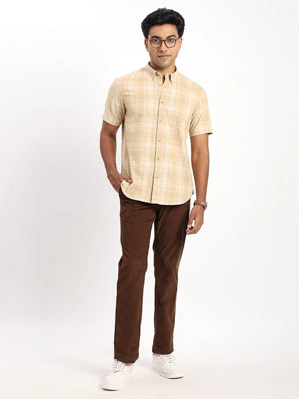 Men's Check Half Sleeves Cotton Shirt - Image 5