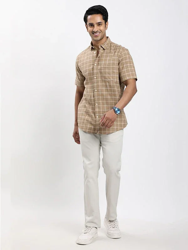 Men's Check Half Sleeves Cotton Shirt - Image 10