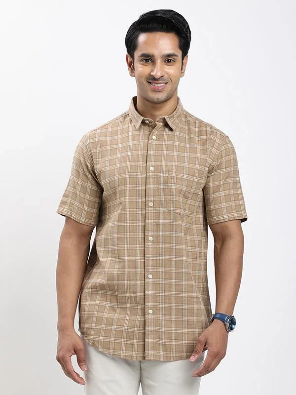 Men's Check Half Sleeves Cotton Shirt - Image 6